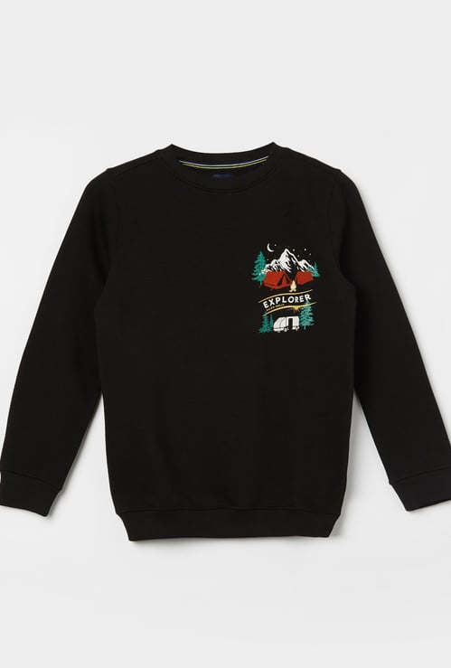 ALLEN SOLLY Boys Back Print Sweatshirt