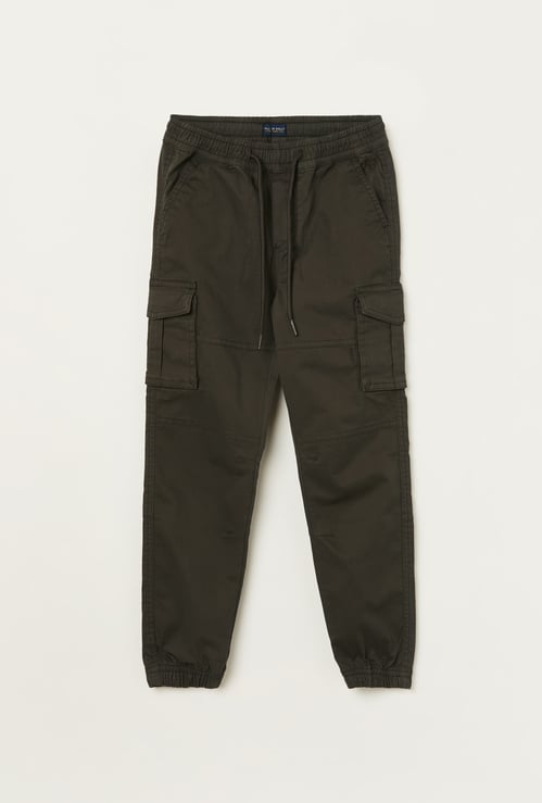 ALLEN SOLLY Boys Solid Cargo Joggers