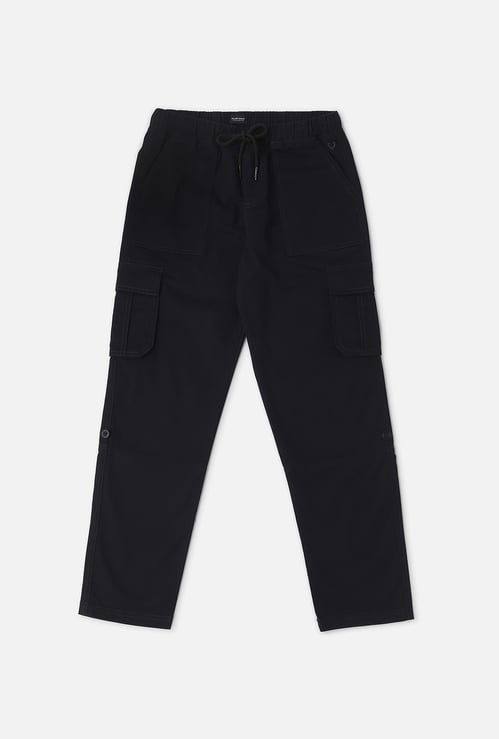 ALLEN SOLLY Boys Solid Convertible Cargos
