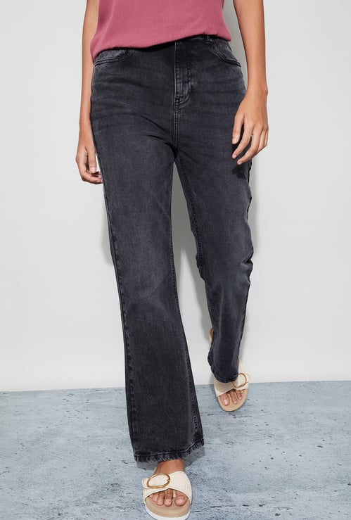 FAME FOREVER Washed Bootcut Jeans