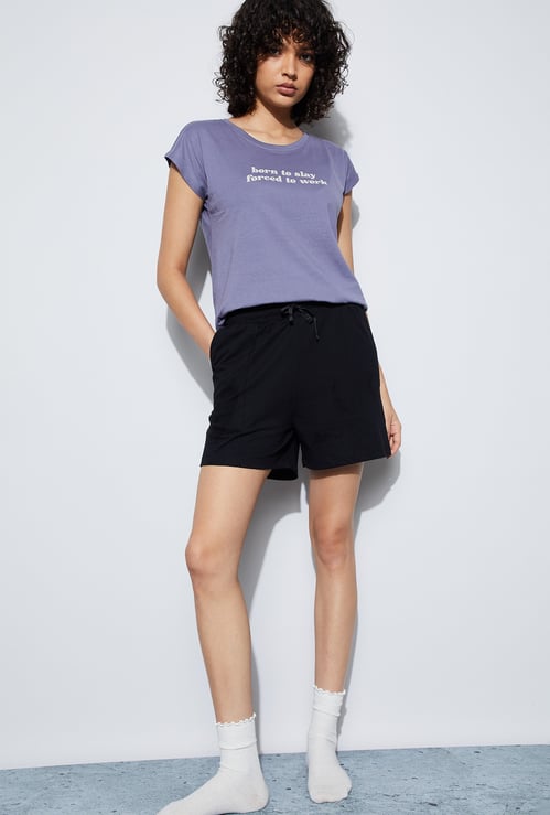 GINGER Solid Lounge Shorts