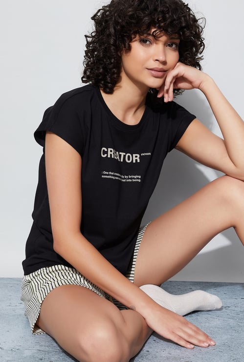 GINGER Typographic Print T-shirt