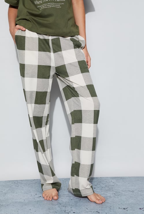 GINGER Checked Elasticated Pyjamas
