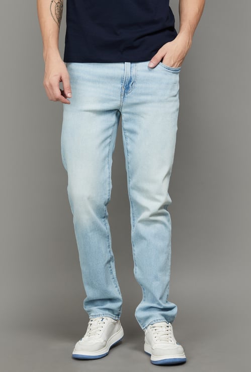 AMERICAN EAGLE AE Flex+ Washed Slim Straight Jeans