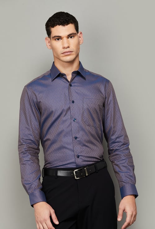 LOUIS PHILIPPE Self Design Regular Fit Formal Shirt