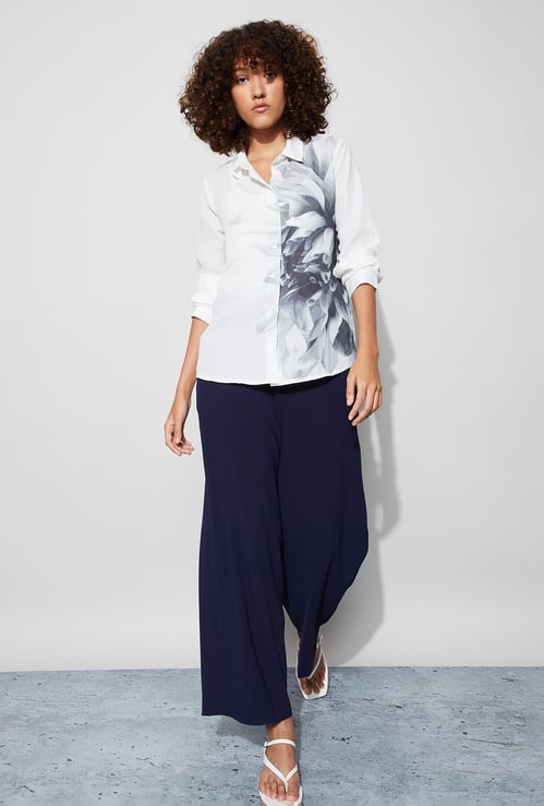 CODE Floral Print Shirt with Inner
