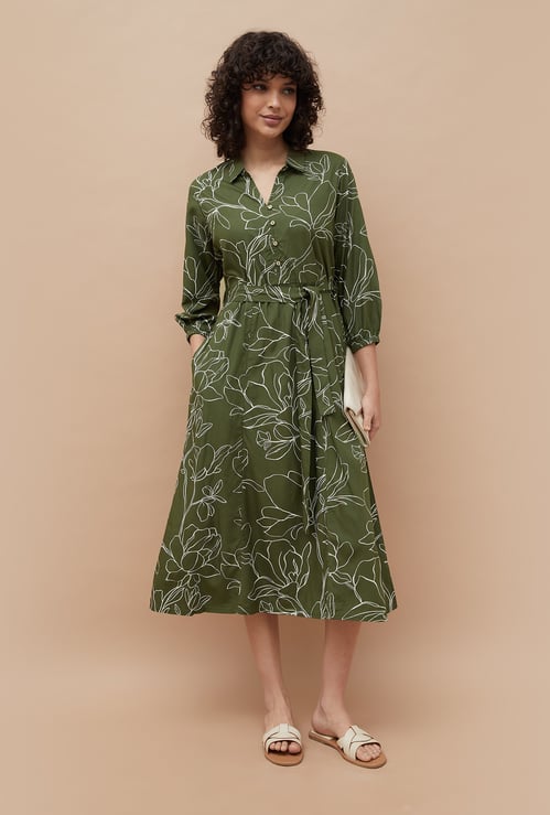 COLOUR ME Floral Print Shirt Dress
