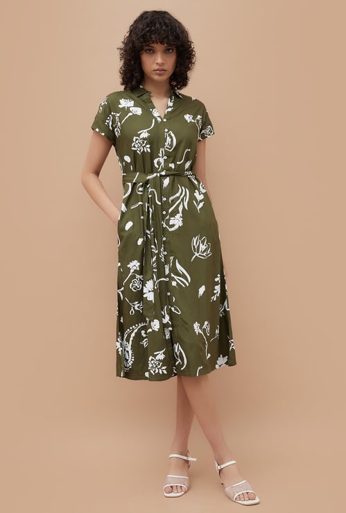 COLOUR ME Floral Print Shirt Dress