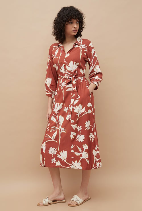 COLOUR ME Floral Print Wrap Dress
