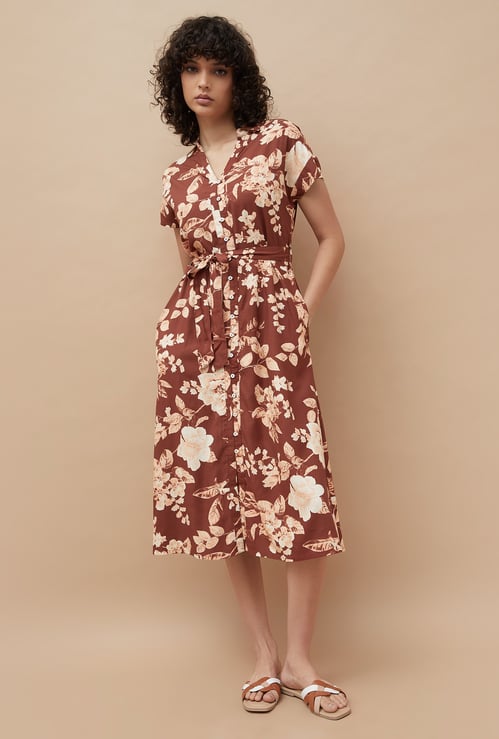 COLOUR ME Floral Print Shirt Dress