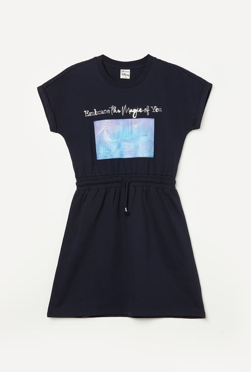 FAME FOREVER Graphic Print Fit & Flare Dress
