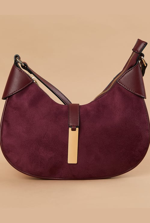CODE Faux Suede Hobo Bag
