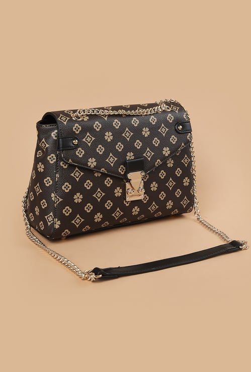 CODE Monogram Print Sling Bag