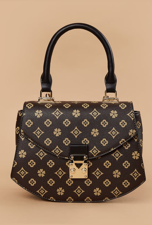 CODE Monogram Print Handheld Bag