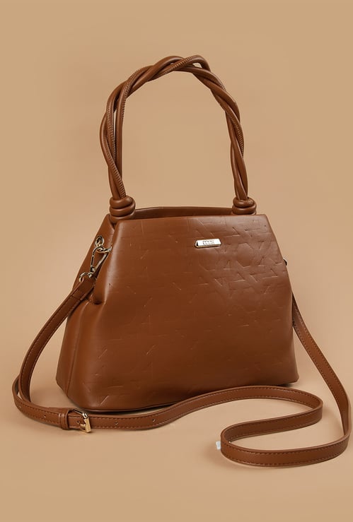 CODE Geometric Textured Handheld Bag