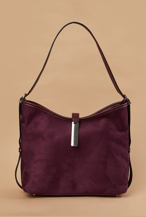 CODE Faux Suede Shoulder Bag