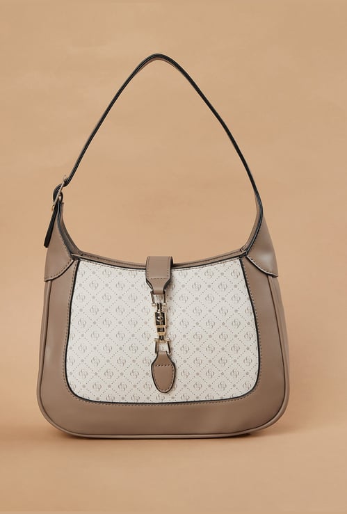 CODE Monogram Print Shoulder Bag