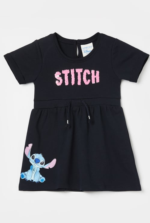JUNIORS Girls Stitch Sequinned Fit & Flare Dress