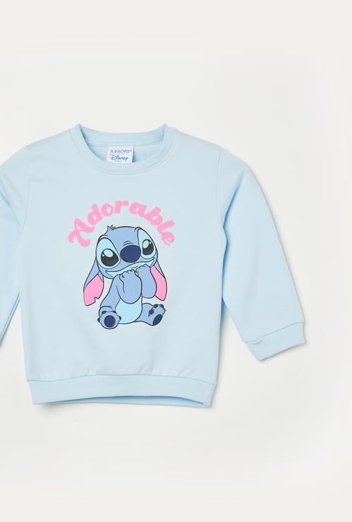 JUNIORS Stitch Graphic Print Sweatshirt