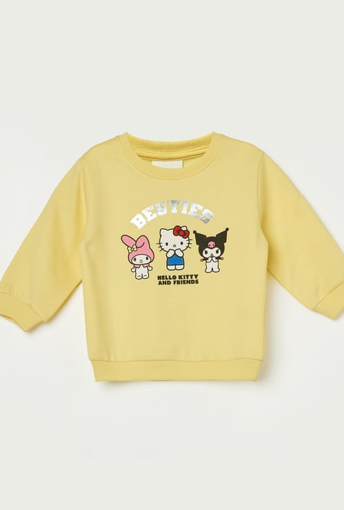 JUNIORS Girls Hello Kitty Print Sweatshirt