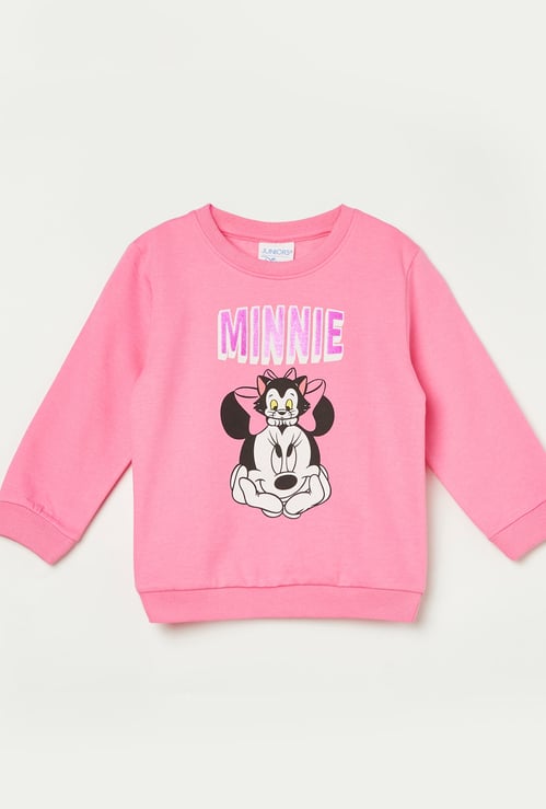 JUNIORS Girls Minnie Mouse Print Sweatshirt