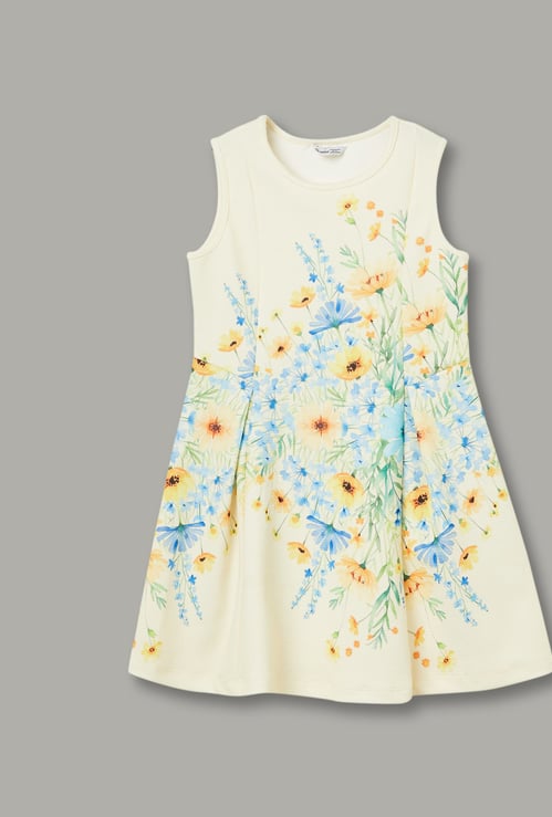 FAME FOREVER Girls Floral Print A-line Dress