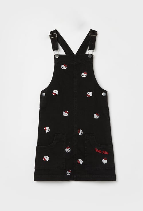 FAME FOREVER Girls Hello Kitty Embroidered Dungaree