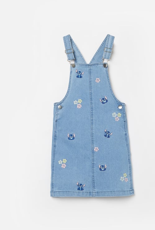 FAME FOREVER Girls Stitch Embroidered Dungarees