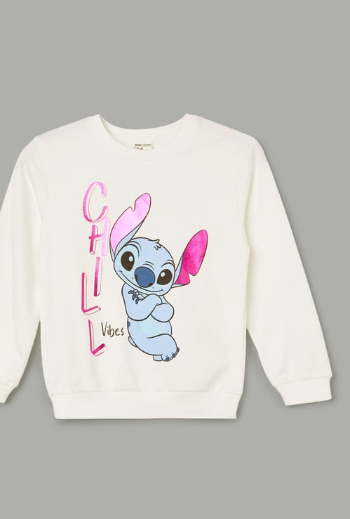 FAME FOREVER Stitch Print Sweatshirt