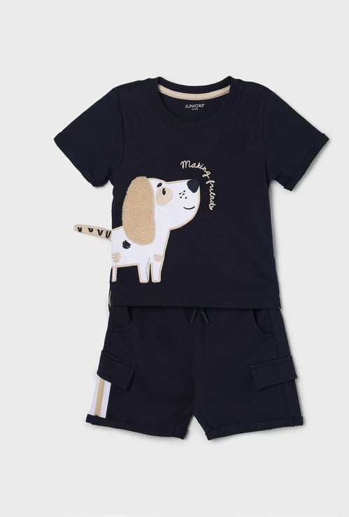 JUNIORS Boys Appliqued T-shirt with Shorts
