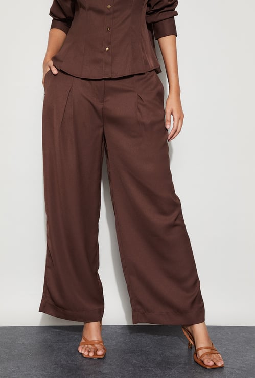 CODE Solid Pleated Trousers