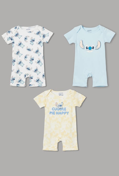 JUNIOR BABY Boys Printed Rompers - Pack of 3