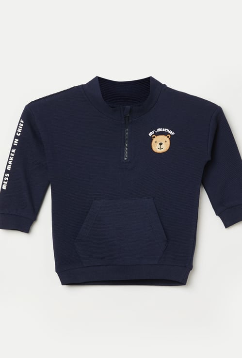 JUNIORS Boys Embroidered Detail Sweatshirt
