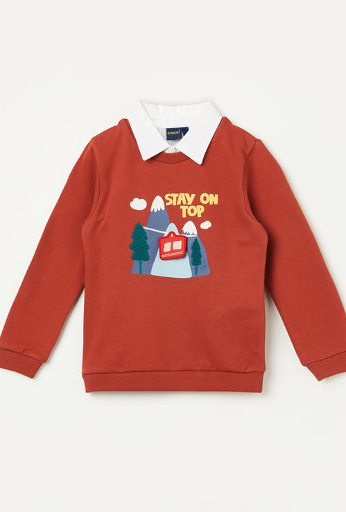 JUNIORS Boys Embroidered Sweatshirt