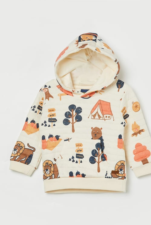 JUNIORS Boys Printed Hooded Sweatshirt