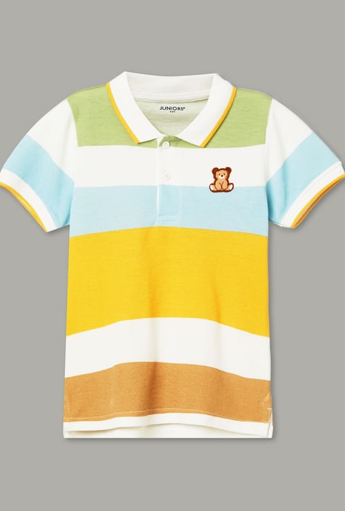 JUNIORS Boys Striped Polo T-shirt