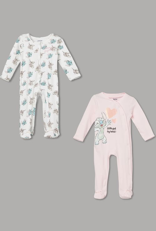 JUNIOR BABY Girls Printed Sleepsuits - Pack of 2
