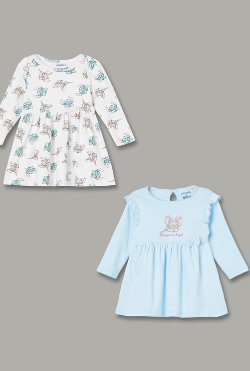 JUNIOR BABY Girls Stitch Print A-line Dress