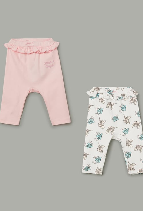 JUNIOR BABY Girls Assorted Leggings - Pack of 2