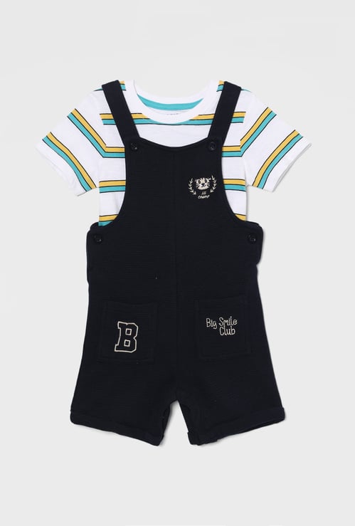 JUNIORS Boys Applique Dungarees with T-shirt