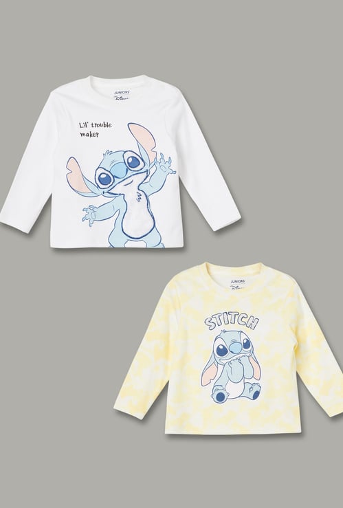JUNIOR BABY Boys Stitch Print T-shirt - Pack of 2