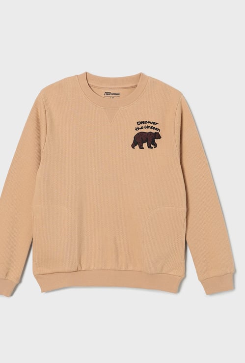 FAME FOREVER Boys Embroidered Sweatshirt