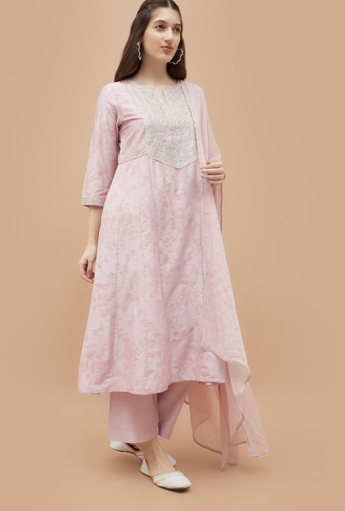 MELANGE Floral Print Kalidar Kurta Set