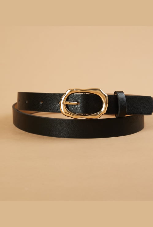 GINGER Solid Belt with Organic-Shaped Buckle