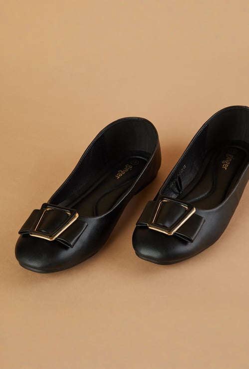 GINGER Bow-Detail Ballerinas