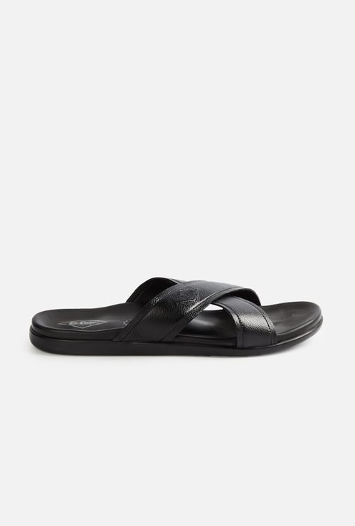 LEE COOPER Leather Cross-Strap Sandals
