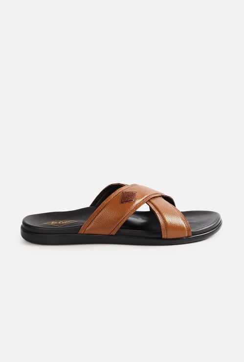 LEE COOPER Leather Cross-Strap Sandals