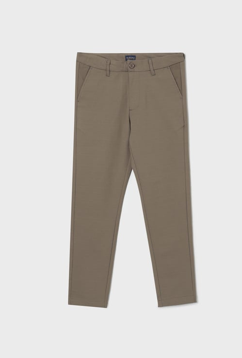 ALLEN SOLLY Boys Solid Slim Fit Trousers