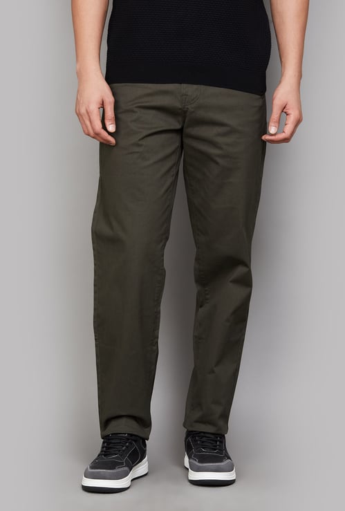 JACK & JONES Solid Regular Fit Trousers