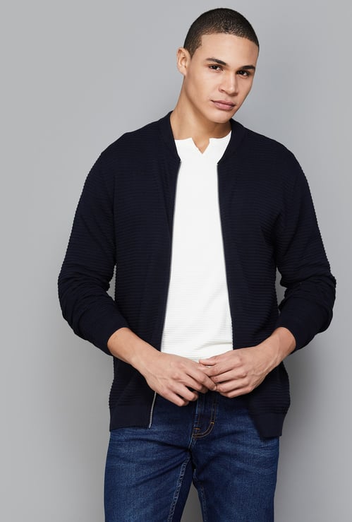 JACK & JONES Knitted Cardigan with Baseball Collar